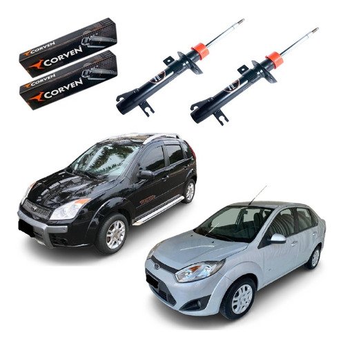 2 amortecedor dianteiro a gas fiesta hatch sedan 2003 a 2013