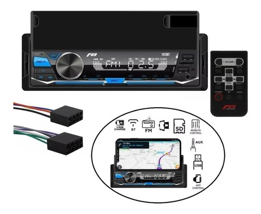 Auto radio som carro bluetooth 2usb controle suporte celular