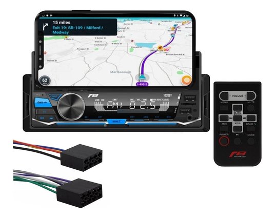 Auto radio som carro bluetooth 2usb controle suporte celular