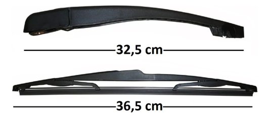 Braco limpador traseiro e palheta c3 2004 a 2009 2010 11 12