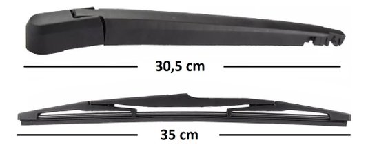 Braco limpador traseiro e palheta cruze hatch 2013 2014 2015