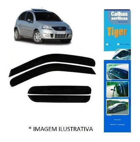 Calha chuva citroen c3 4p 2003 a 2006 07 2008 2009 2010 2011