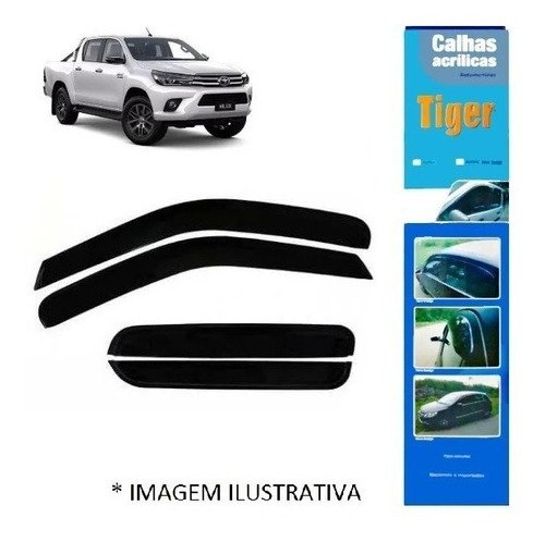 Calha de chuva hilux pickup cab dupla 4p 2016 2017 2018 2019