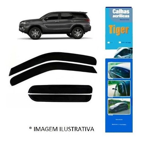 Calha de chuva toyota hilux sw4 4p 2016 2017 2018 2019 fumê
