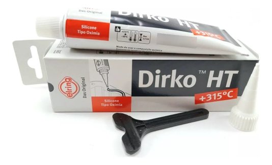 Cola silicone de motor dirko preto alta temperatura elring