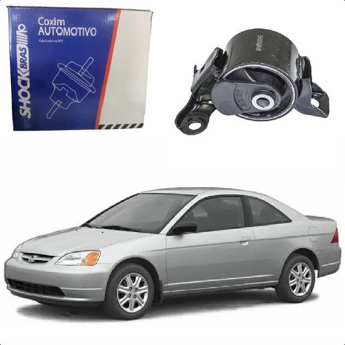 Coxim motor direito civic 1.7 16v 2001 2002 2003 2004 2005