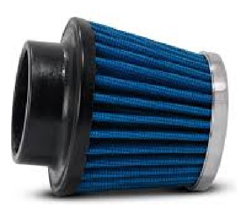 Filtro ar race chrome peq 52 mm tecido azul b. borracha