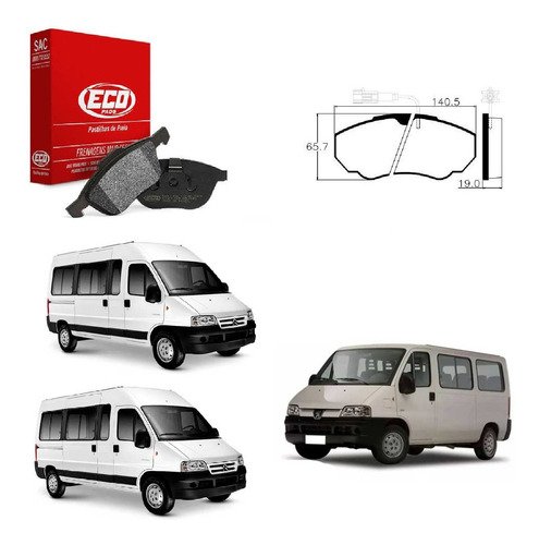 Jg pastilha freio dianteira ducato jumper aro 15 2005 a 2009