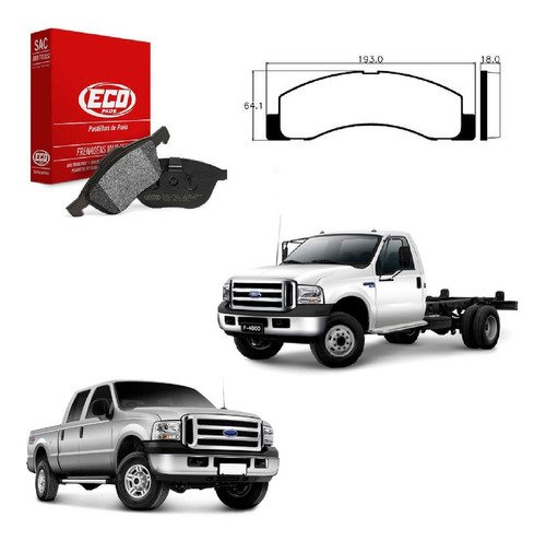 Jg pastilha freio dianteira f250 f350 f4000 1998 1999 a 2006