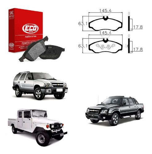 Jg pastilha freio dianteira s10 4x2/4x4 2005 2006 2007/2011