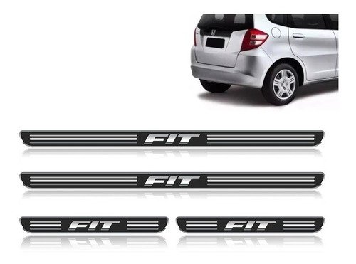 Jg soleira fit 2009 a 2019 4 pçs resinada preta auto colante