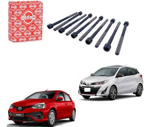 Jogo de parafusos cabeçote toyota etios 1.3 16v 2012 a 2016