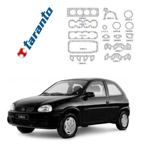 Jogo junta motor s/ret corsa 1.6 8v 1995 1996 1997 1998