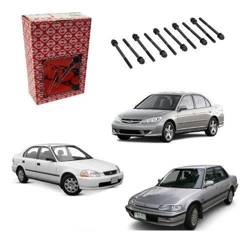 Jogo parafuso cabeçote civic 1.7 16v 2001 2002 2003 ate 2006