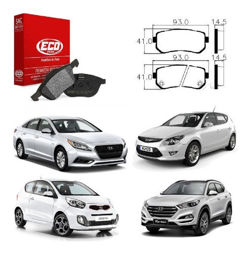 Jogo pastilha freio traseira hyundai i30 2.0 16v 2009 a 2012