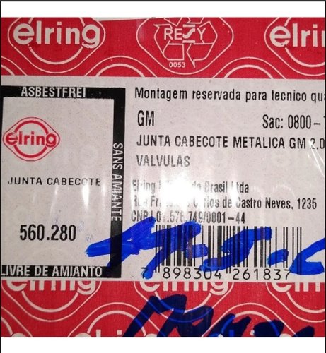 Junta cabeçote astra hatch sedan 2.0 8v 2003 2004 2005