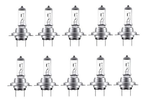 Kit 10 lampadas h7 12v 55w comum automotiva inmetro atacado