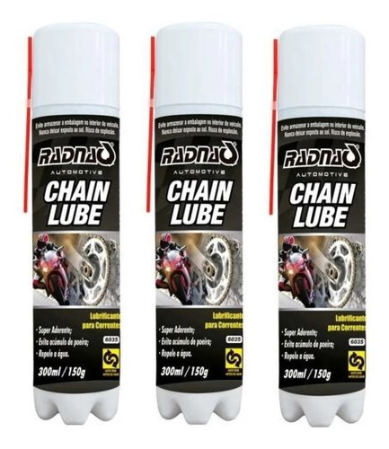 Kit 3 lubrificante spray corrente moto bike chain lube 300ml