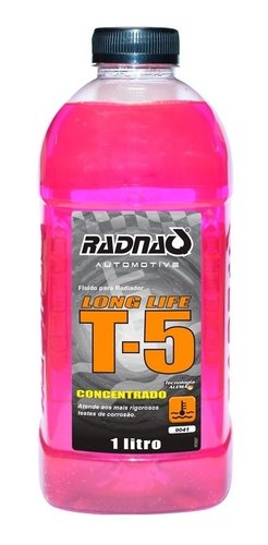 Kit 5 aditivo radiador rosa concentrado (1 litro x5) radnaq
