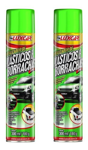 Kit c/ 2 revitalizador de plástico e borracha luxcar 300ml