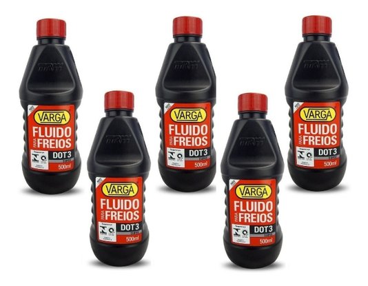 Kit c/ 5 fluído oleo de freio varga dot 3 500ml rclf00021