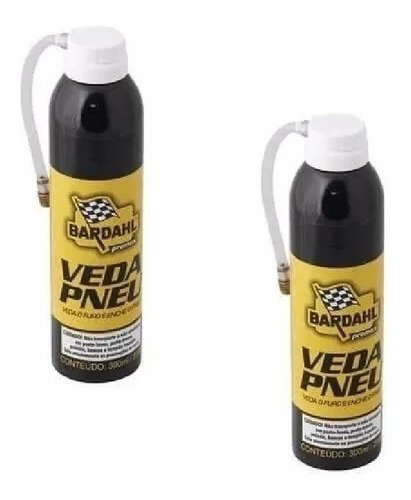 Kit com 2 veda pneu bardahl 300ml aplicação rápida e fácil