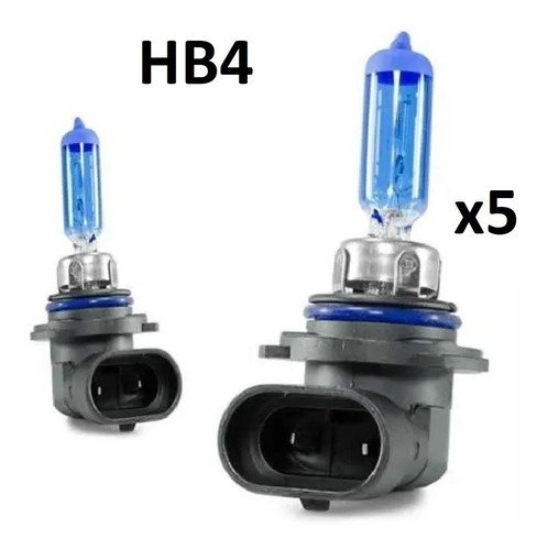Kit com 5 pares lampada super branca hb4 9006 51w 12v 8500k