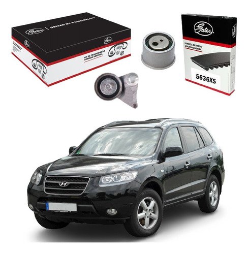 Kit correia dentada + tensor + polia santa fé 2.7 2006/2011