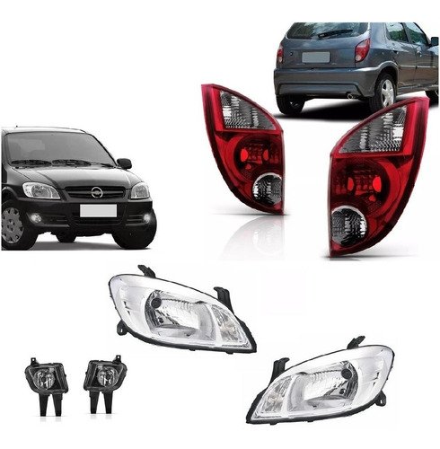 Kit farol + lanterna fume ht celta + milha 2007 2008 2009 ..