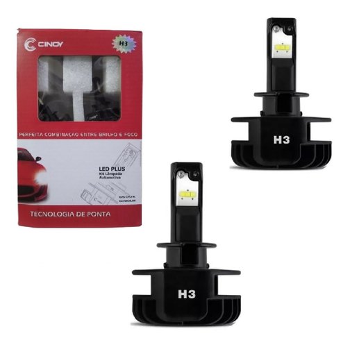 Kit lampada super led plus h3 6500k 12v/24v 6000 lumens