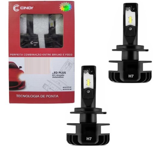 Kit lampada super led plus h7 6500k 12v/24v 6000 lumens