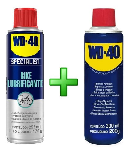 Kit wd-40 lubrifica protege corrente bike + spray desengripa