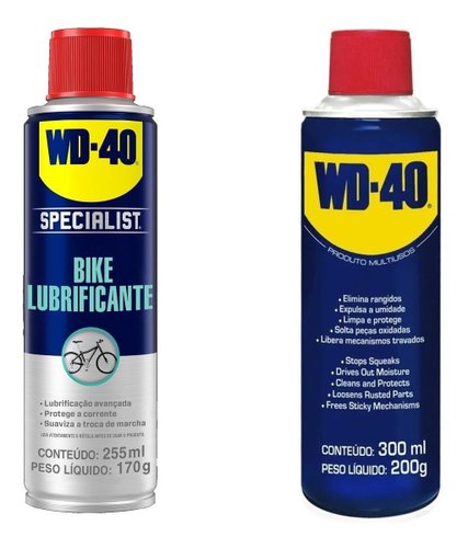 Kit wd-40 lubrifica protege corrente bike + spray desengripa