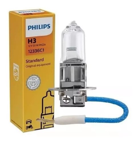 Lampada h3 12v 55w iodo rabicho amarela