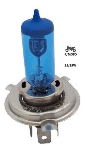 Lâmpada p/ farol moto h4 super branca alto baixo 12v 35/35w