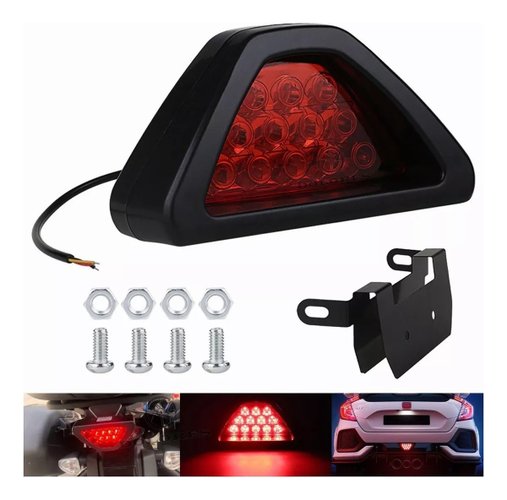 Luz de freio brake light triangular estilo formula f1 pisca