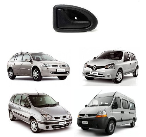 Macaneta interna porta direita dt / tr preta clio 2006/2016