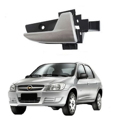 Maçaneta interna prata lado motorista prisma 2006 até 2012
