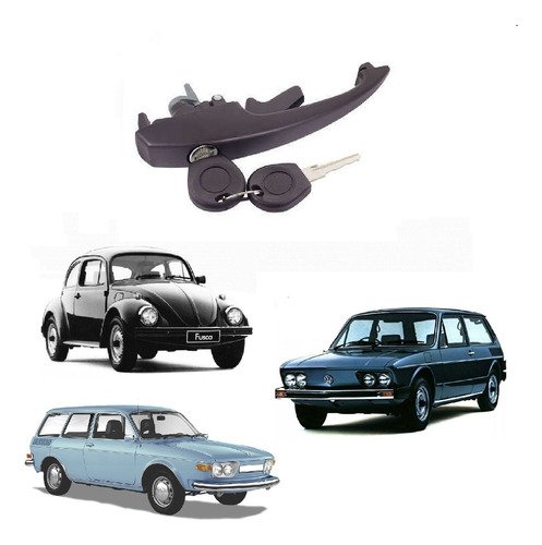 Macaneta preta porta dianteira c/chave fusca 1977 1978/1986