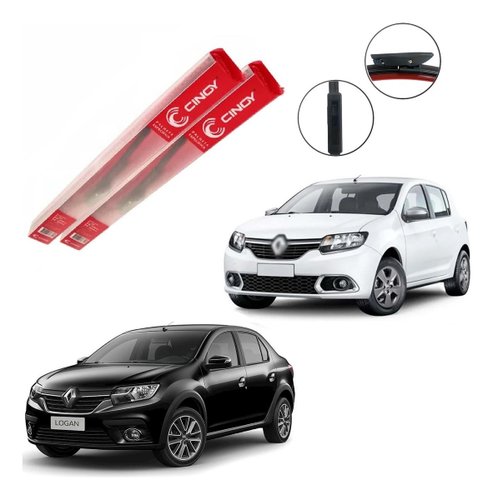 Palheta limpador parabrisa sandero logan 2014 2015 2016 par