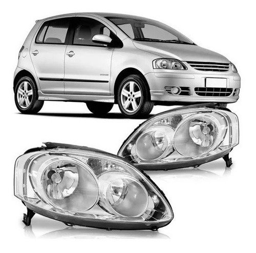 Par farol fox spacefox crossfox 2007 2008 2009 cromado duplo