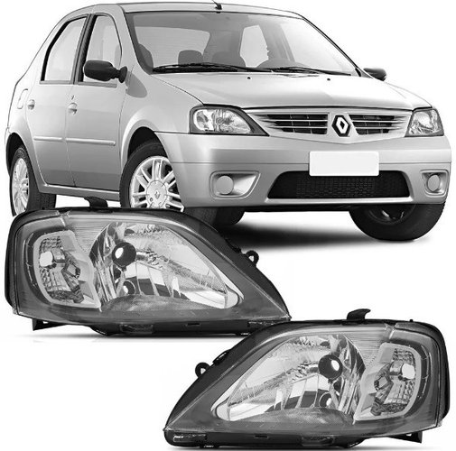 Par farol renault logan 2007 2008 2009 2010 mascara cinza ai