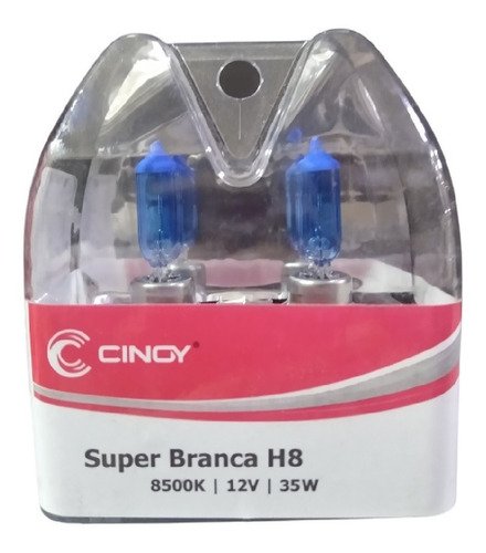Par lampada super branca h8 35w 12v 8500k inmetro