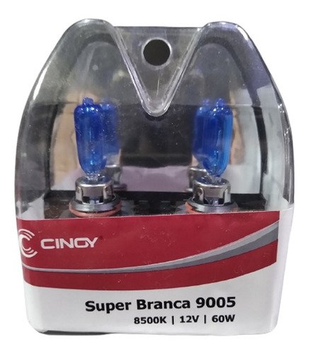 Par lampada super branca hb3 9005 60w 12v 8500k inmetro