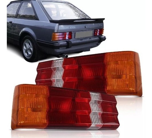 Par lanterna traseira escort 84 85 86 tricolor jcv (esq+dir)