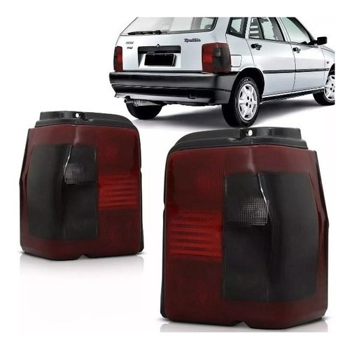Par lanterna traseira fiat tipo 93 94 95 96 97 acrilico fume bicolor ht