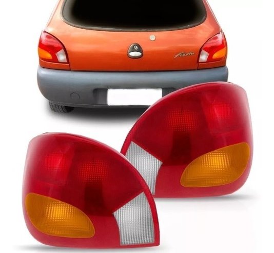 Par lanterna traseira fiesta hatch 97 98 99 a 02 tricolor ht