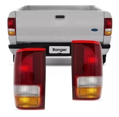 Par lanterna traseira ranger 93 94 95 96 97 ht tricolor acrilico