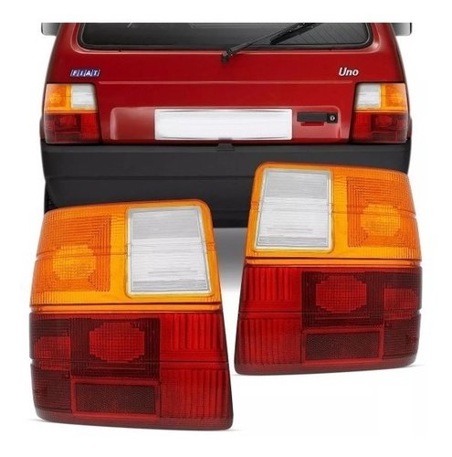 Par lente traseira uno 84 a 96 97 98 99 2000 2001 02 acrilico ht tricolor