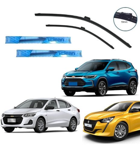 Par palheta limpador parabrisa onix plus / tracker 2020 2021